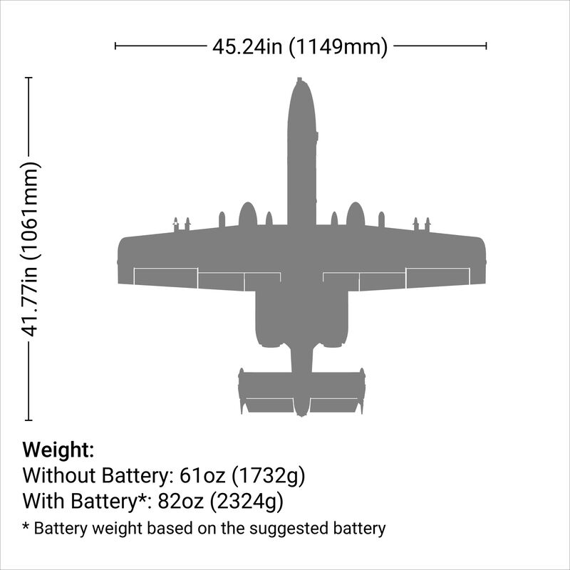 A-10 Thunderbolt II Twin 64mm EDF BNF Basic with AS3X and SAFE Select