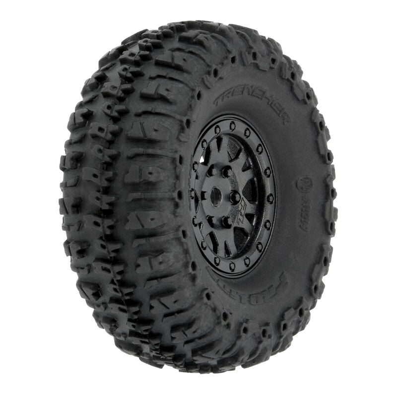 1/24 Trencher F/R 1.0" Tires Mounted 7mm Black Impulse (4): SCX24