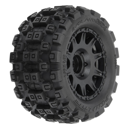 1/18 Badlands MX 1.85" F/R MTD 12mm Black Raid: Granite GROM