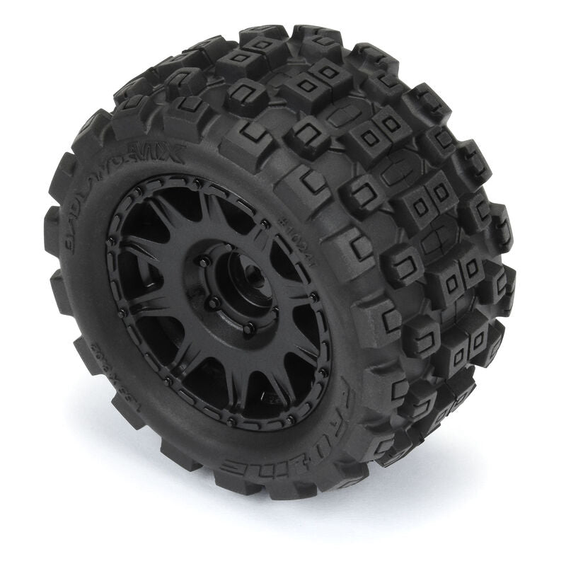 1/18 Badlands MX 1.85" F/R MTD 12mm Black Raid: Granite GROM