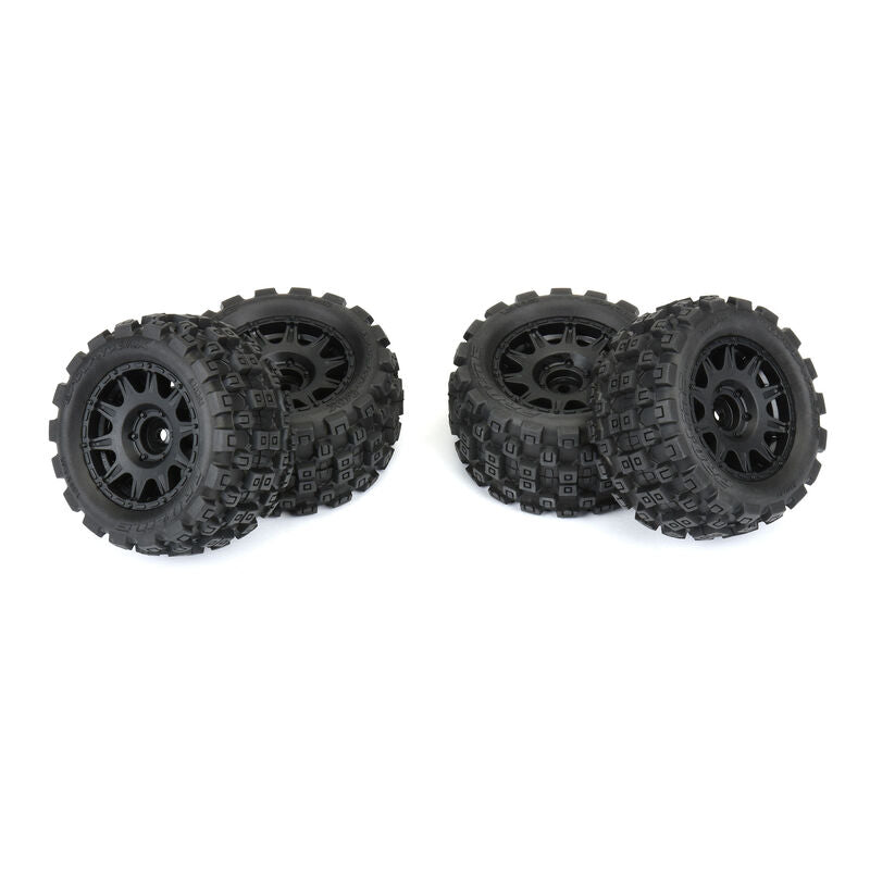 1/18 Badlands MX 1.85" F/R MTD 12mm Black Raid: Granite GROM