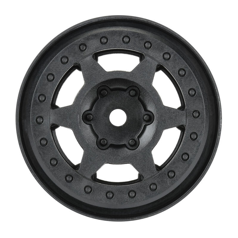 1/10 Holcomb F/R 1.55" 12mm Crawler Bead-Loc Wheels (2) Black