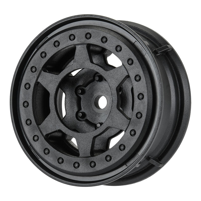 1/10 Holcomb F/R 1.55" 12mm Crawler Bead-Loc Wheels (2) Black