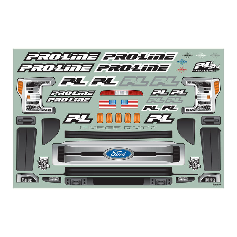 1/10 2017 Ford F-250 Super Duty Cab-Only Clear Body 12.3" WB Crawler