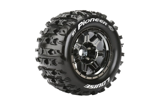 Louise Tires & Wheels 1/8 ST-Pioneer Sport Black Chrome 0" offset HEX 17mm Belted (MFT) (2)