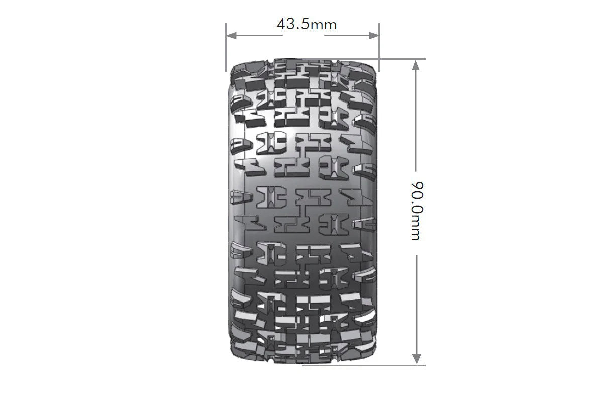 Louise Tires & Wheels 1/10 E-PIONEER 4WD/Rear Soft White 12mm (2)