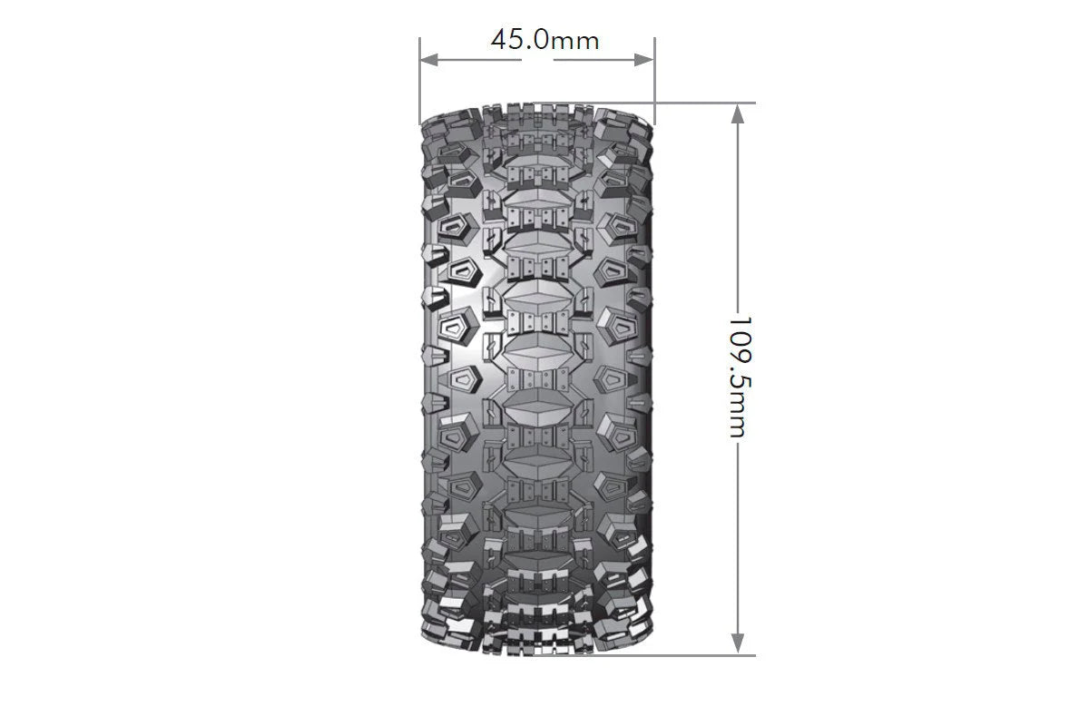 Louise Tires & Wheels 1/10 SC-Uphill Front Soft Black Hex 12mm (2)