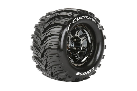 Louise Tires & Wheels 3.8" 1/8 MT-Cyclone Sport Black Chrome 0" offset HEX 17mm Belted (MFT) (2)