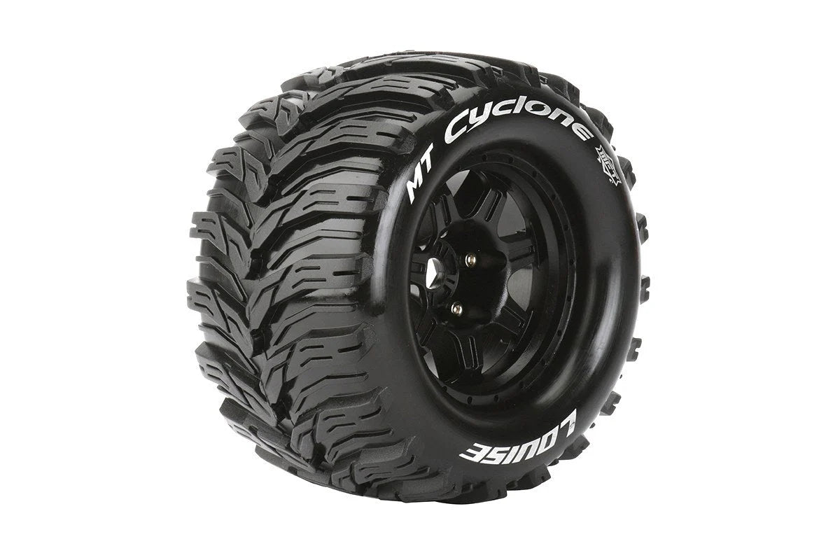 Louise Tires & Wheels 3.8" 1/8 MT-Cyclone Sport Black 0" offset HEX 17mm Belted (MFT) (2)