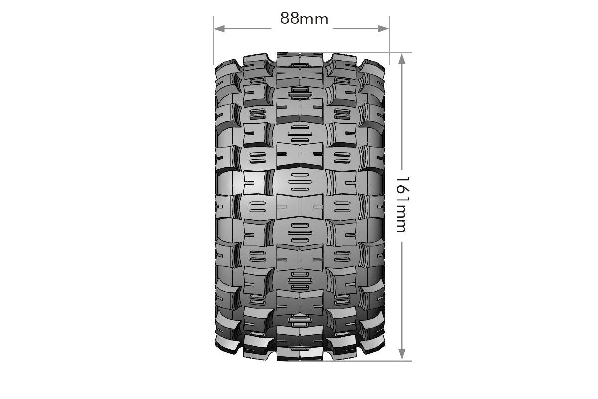 Louise Tires & Wheels 1/8 ST-Mcross Sport Black 0" offset HEX 17mm Belted (MFT) (2)