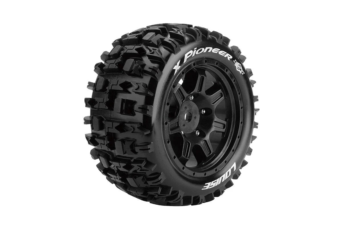 Louise Tires & Wheels X-Pioneer on Black Wheels for ARRMA Kraton 8S (MFT) (2) Belted