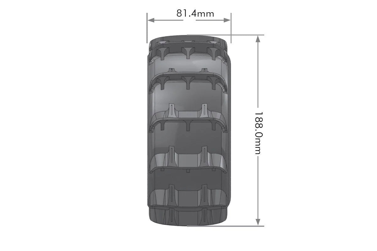 Louise Tires & Wheels 1/8 ST-Paddle Soft Black Chrome 17mm (2)