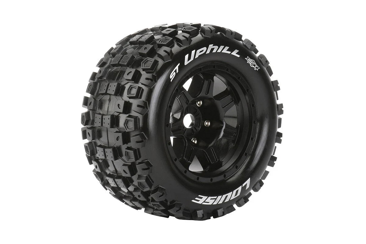 Louise Tires & Wheels 1/8 ST-Uphill Sport Black 0" offset HEX 17mm Belted (MFT) (2)