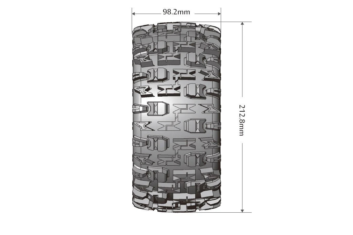 Louise Tires & Wheels X-Pioneer on Black Wheels for ARRMA Kraton 8S (MFT) (2) Belted