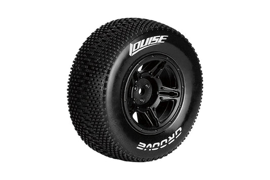 Louise Tires & Wheels 1/10 SC-GROOVE Front/Rear Soft Black Hex 12mm (2) Losi Ten-scte 4x4