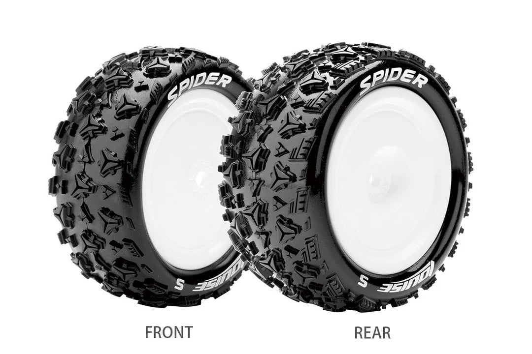 Louise Tires & Wheels 1/10 E-SPIDER 4WD/Rear Soft White 12mm (2)