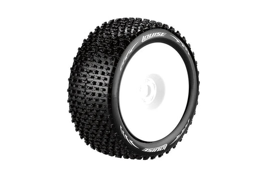 Louise Tires & Wheels 1/8 Truggy T-Pirate Front/Rear Soft Rim White 0 offset Hex 17mm (2)