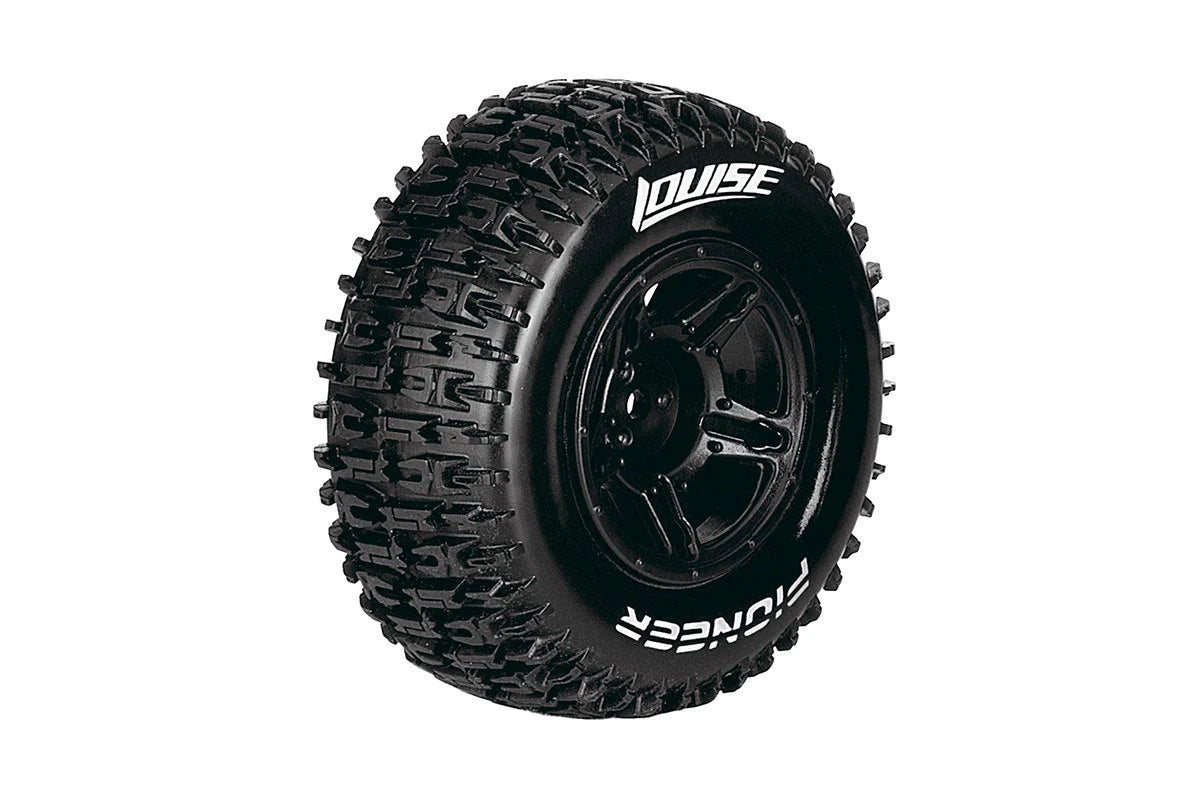 Louise Tires & Wheels 1/10 SC-Pioneer Front Soft Black Hex 12mm (2)