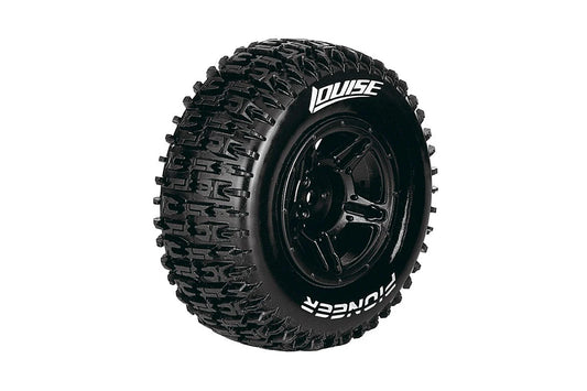 Louise Tires & Wheels 1/10 SC-Pioneer Front Soft Black Hex 12mm (2)