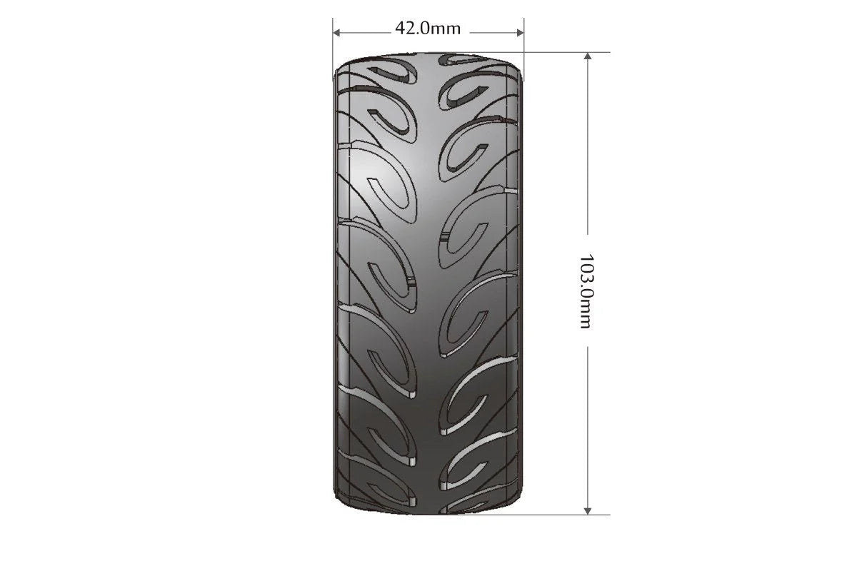 Louise Tires & Wheels 1/8 GT-TARMAC Soft Spoke/Black HEX 17mm Belted (MFT) (2)