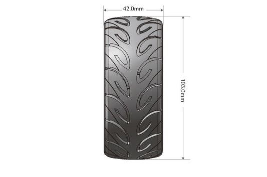 Louise Tires & Wheels 1/8 GT-TARMAC Soft Spoke/Black HEX 17mm Belted (MFT) (2)