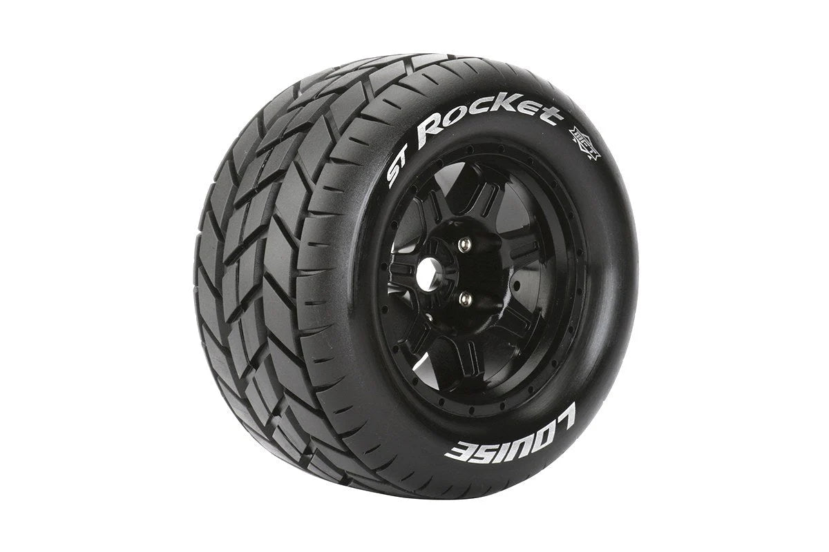 Louise Tires & Wheels 3.8" 1/8 ST-Rocket Sport Black 0" offset HEX 17mm Belted (MFT) (2)