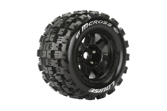 Louise Tires & Wheels 1/8 ST-Mcross Sport Black 0" offset HEX 17mm Belted (MFT) (2)