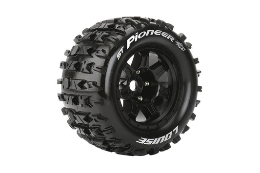 Louise Tires & Wheels 1/8 ST-Pioneer Sport Black 1/2" offset HEX 17mm Belted (MFT) (2)