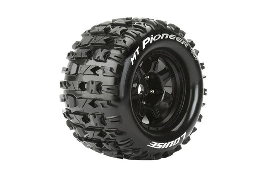 Louise Tires & Wheels 3.8" 1/8 MT-Pioneer Sport Black 1/2" offset HEX 17mm Belted (MFT) (2)