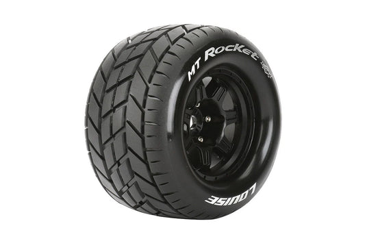 Louise Tires & Wheels 3.8" 1/8 MT-Rocket Sport Black 1/2" offset HEX 17mm Belted (MFT) (2)