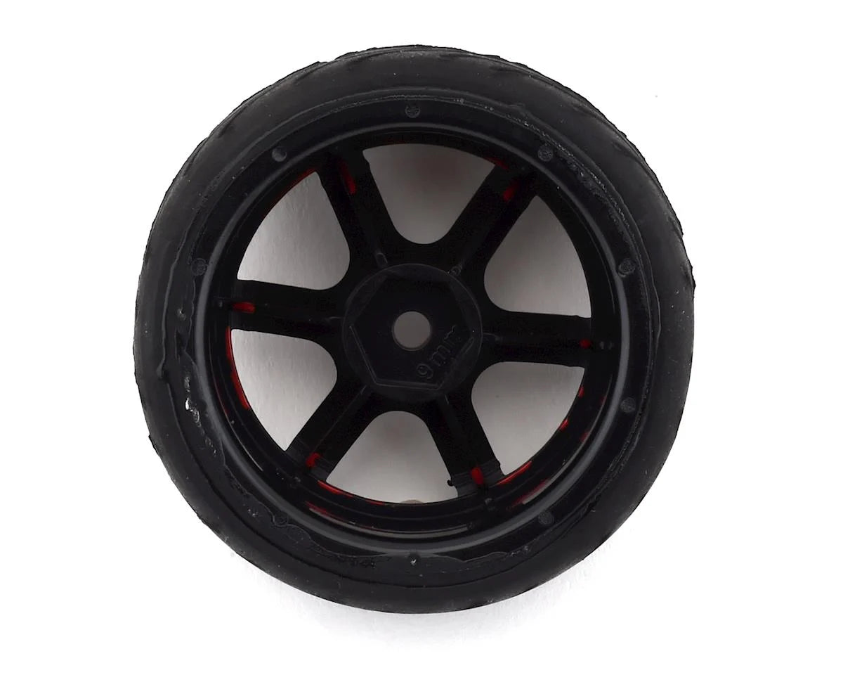 Firebrand RC Bloodshot RT9 Pre-Mounted On-Road Tires (4) (Red/Black) w/Fang Tires, 12mm Hex & 9mm Offset