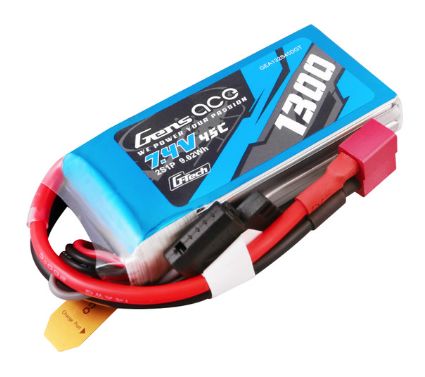 Gens Ace G-Tech 1300mAh 2S 7.4V 45C LiPo Deans Plug