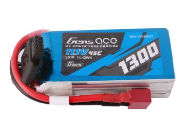 Gens Ace G-Tech 1300mAh 3S 11.1V 45C LiPo Deans Plug