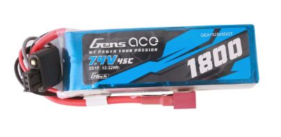 Gens Ace G-Tech 1800mAh 2S 7.4V 45C LiPo Deans Plug