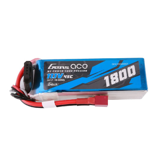 Gens Ace G-Tech 1800mAh 3S 11.1V 45C LiPo Deans Plug