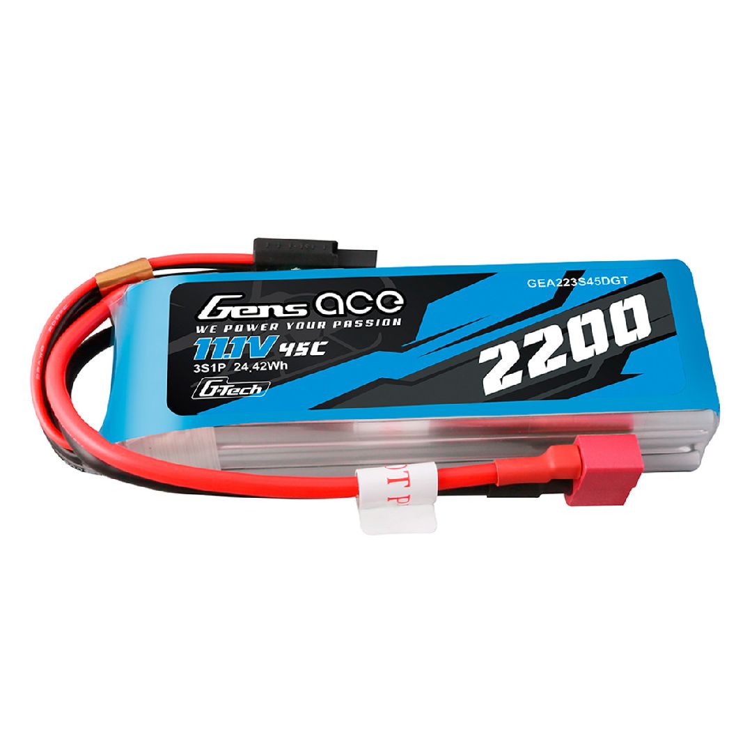 Gens Ace G-Tech 2200mAh 3S1P 11.1V 45C Lipo With Deans Plug