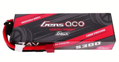 Gens Ace G-Tech 5300mAh 2S1P 7.4V 60C Hardcase LiPo w/Deans Plug