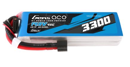 Gens Ace G-Tech 3300mAh 4S 14.8V 45C LiPo EC3 & Deans Adapter