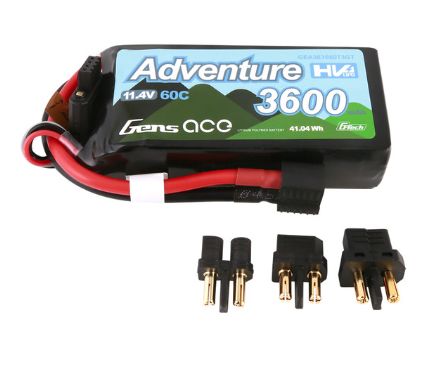 Gens Ace G-Tech 3600mAh 3S 11.4V 60C LiPo Deans & XT60 Adapter