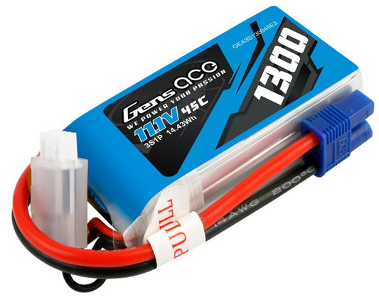 Gens Ace G-Tech 1300mAh 3S 11.1V 45C LiPo EC3 Plug