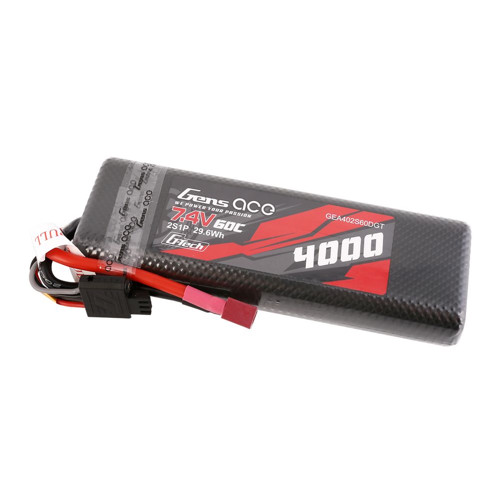 Gens Ace G-Tech 4000mAh 2S1P 7.4V 60C HardCase LiPo w/Deans Plug