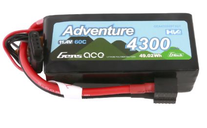 Gens Ace G-Tech 4300mAh 3S 11.4V 60C LiPo Deans & XT60 Adapter