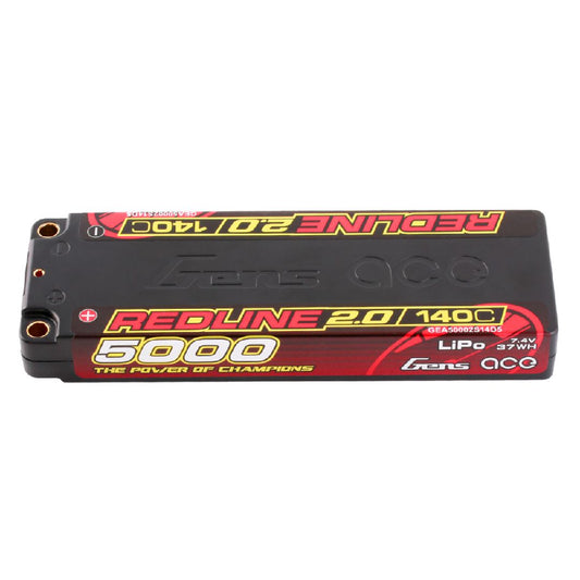 Gens Ace Redline 2.0 5000mAh 2S 7.4V 140C LiPo w/ 5.0mm Bullet