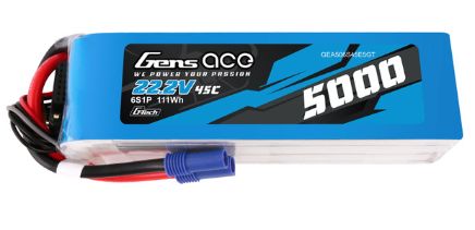 Gens Ace G-Tech 5000mAh 6S 22.2V 45C Lipo EC5 Plug