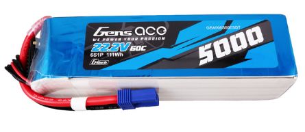 Gens Ace G-Tech 5000mAh 6S 22.2V 60C LiPo EC5 Plug