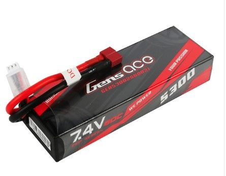 Gens Ace 5300mAh 2S 7.4V 60C HardCase LiPo Battery