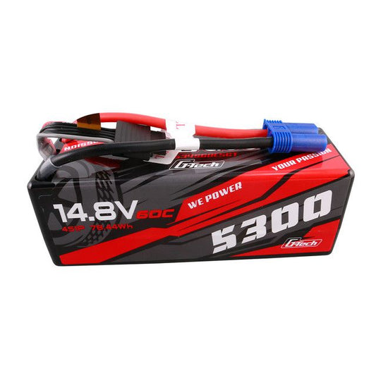 Gens Ace G-Tech 5300mAh 14.8V 60C 4S1P HardCase LiPo EC5 Plug