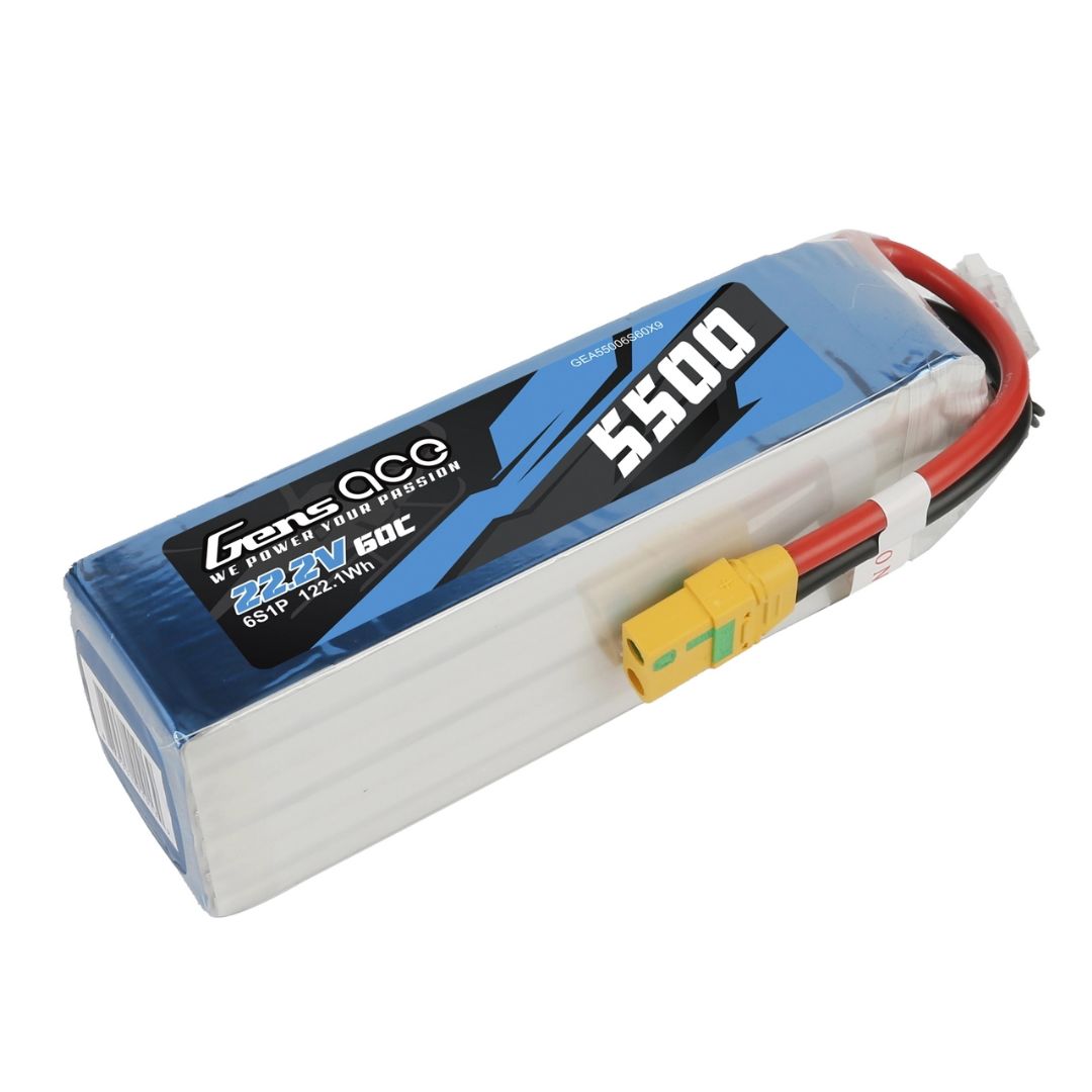 Gens Ace 6S 5500mAh 60C LiPo Battery - XT90-S(Anti-Spark) Plug