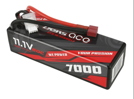 Gens Ace 7000mAh 3S1P 11.1V 60C LiPo Deans Plug Hard Case