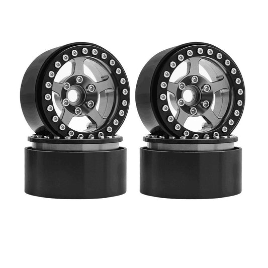 Hobby Details 1.9" Aluminum Wheels - 5 Stars (4)(Black Ti)